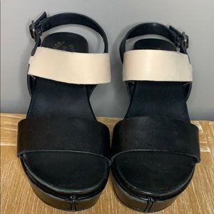 Kork-Ease Two Tone Wedge Sandals